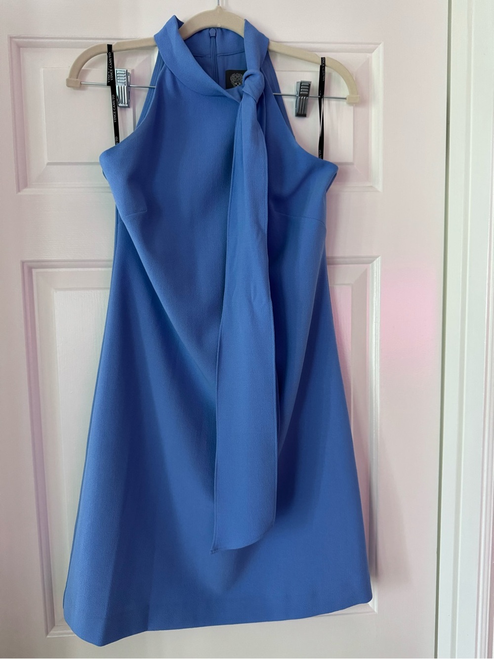 Vince Camuto Women's Periwinkle Blue Tie-Neck Sleeveless Dress - Picture 2 of 2